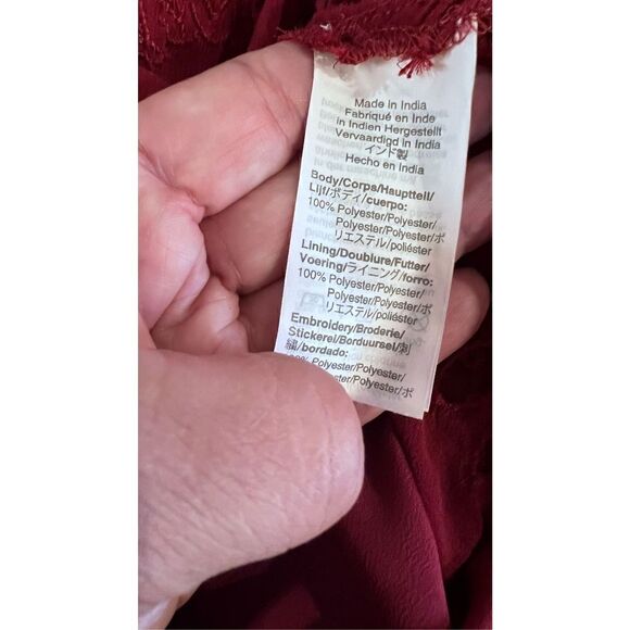 J CREW BURGUNDY LACE TOP W/ CAMI WOMENS SIZE XL - Picture 11 of 11